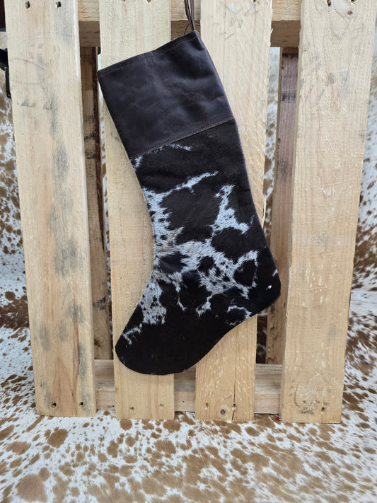 Cow hide Christmas stocking #29