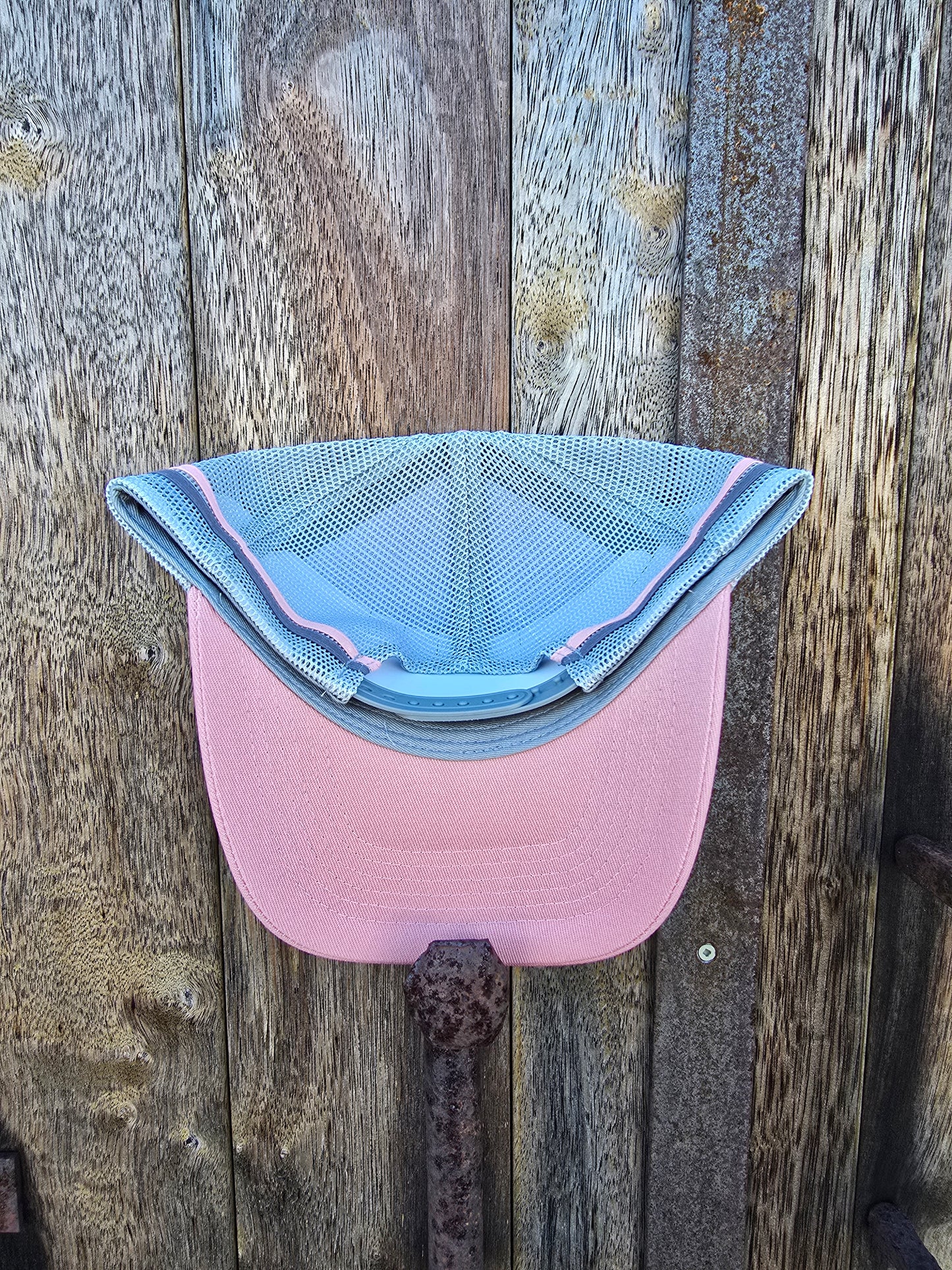 Pink on grey