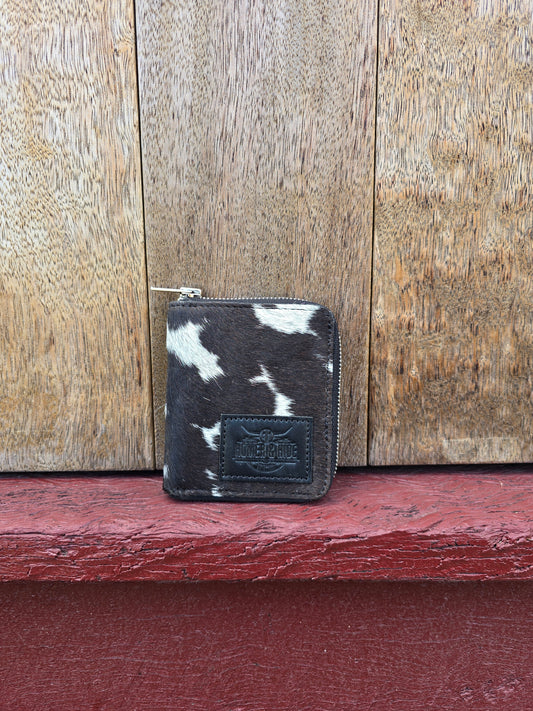 Hair on hide unisex square zippered wallet #10