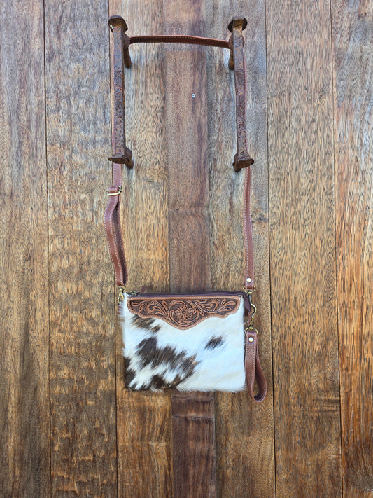 Tooled clutch bag - Brown #03