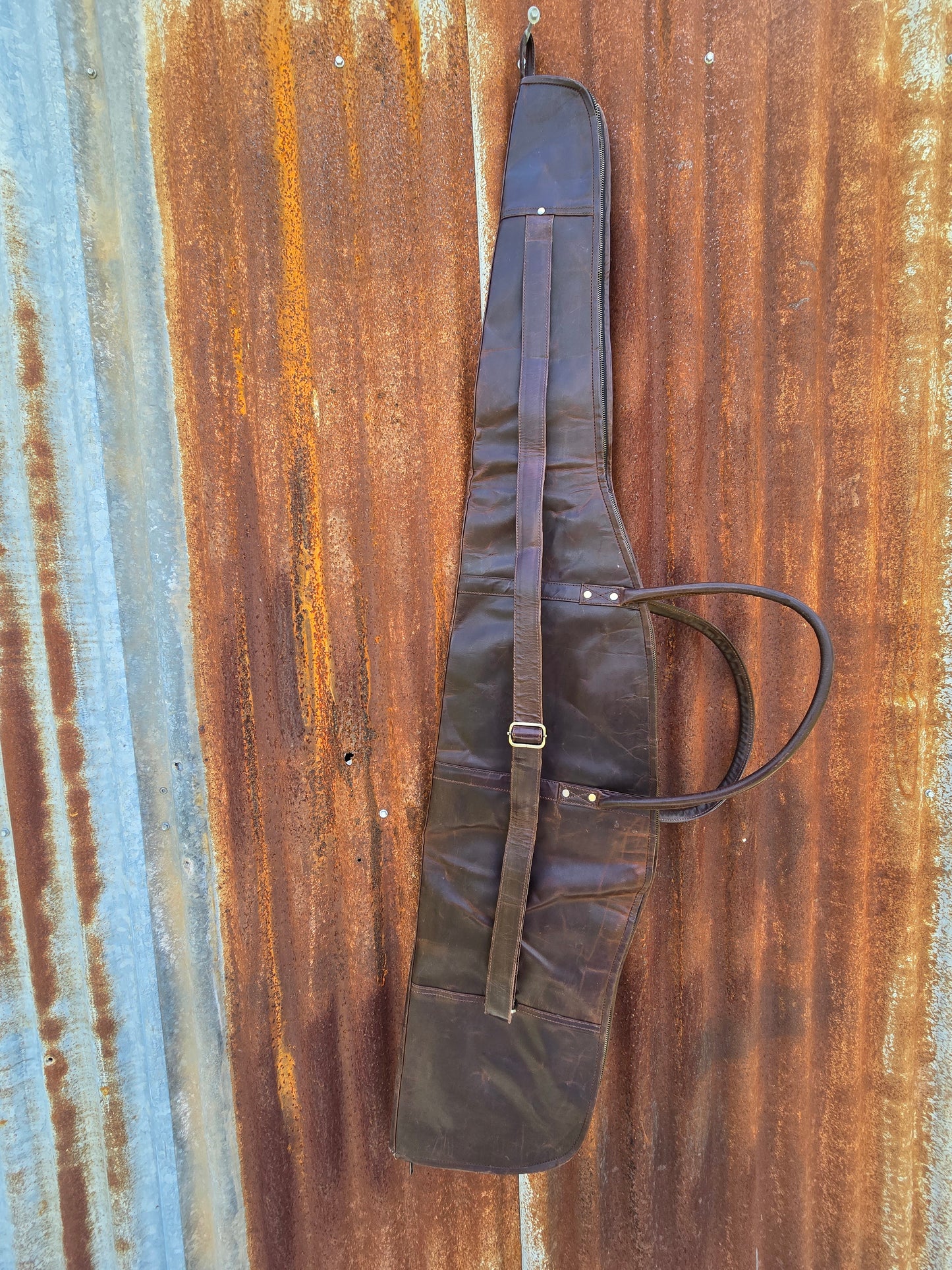 Antique leather rifle case